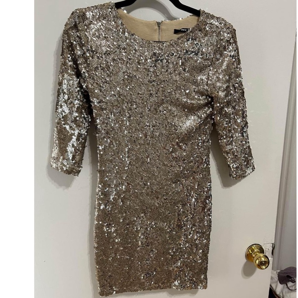 Gold sequin dress